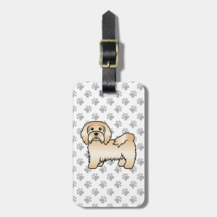 Fawn Havanese Niedlich Cartoon Dog & Custom Text Gepäckanhänger