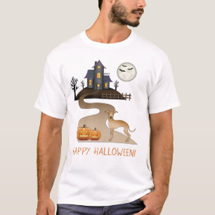Fawn Iggy Niedlich Hund und Halloween Spuk Haus T-Shirt