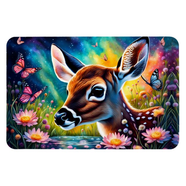 Fawn in Meadow Pond Magnet (Horizontal)