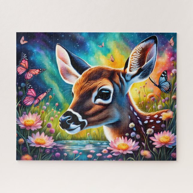 Fawn in Meadow Pond Puzzle (Horizontal)