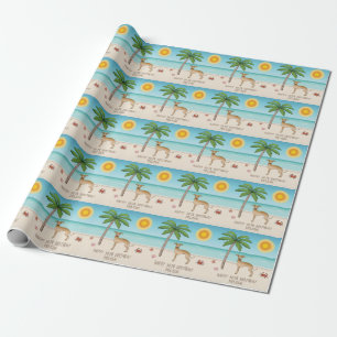 Fawn Italienisches Windspiel am tropischen Sommers Geschenkpapier