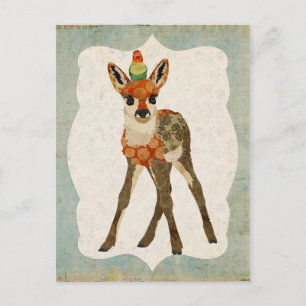 Fawn & Little Bird Postcard Postkarte