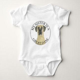 Fawn Masked Harlequin Great Dane Big Sister Baby Strampler