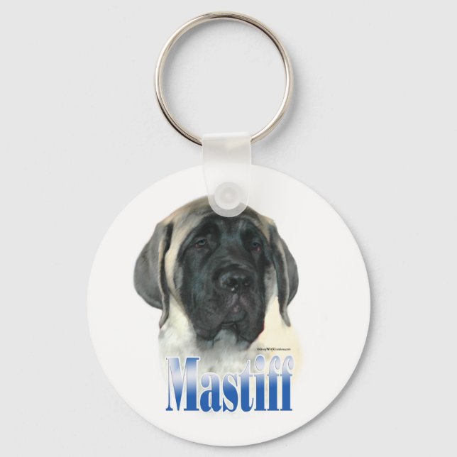 Fawn Mastiff Nachname Schlüsselanhänger (Vorderseite)