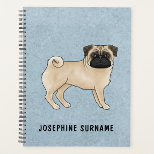 Fawn Mops Dog Canine Niedlicher Cartoon Illustrati Planer