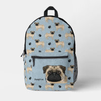 Fawn Mops Dog Mops Design-Muster mit dem Namen Blu