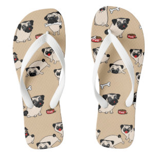 Fawn Mops Doodle Bekleidung - Strandbekleidung Flip Flops
