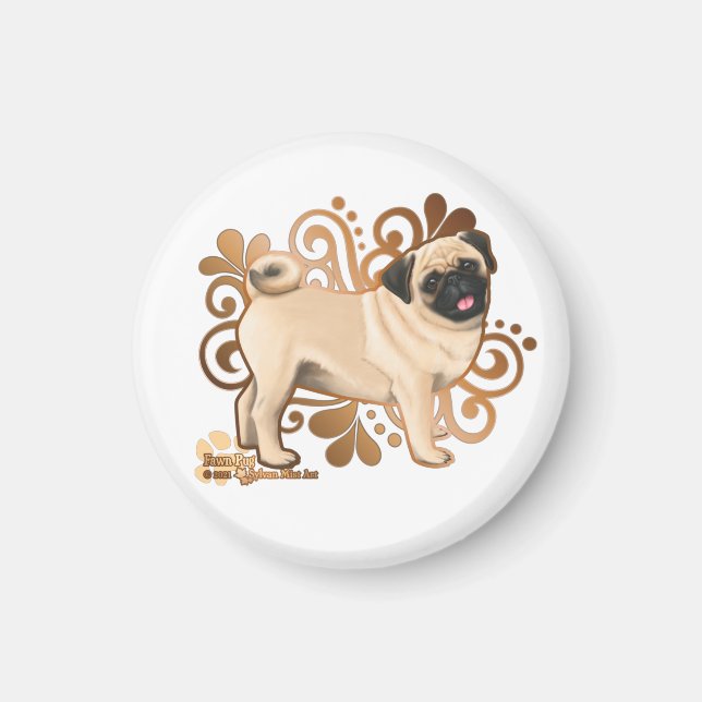 Fawn Mops Magnet (Vorne)
