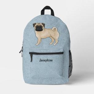 Fawn Mops Mops Hunde züchten Design mit benutzerde Bedruckter Rucksack