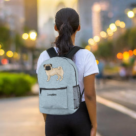 Fawn Mops Mops Hunde züchten Design mit benutzerde Bedruckter Rucksack