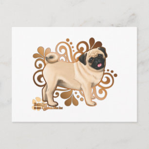 Fawn Mops Postkarte