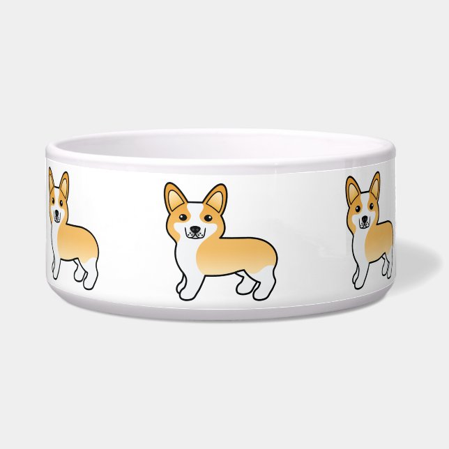 Fawn Pembroke Welsh Corgi Cartoon Dog Napf (Vorderseite)