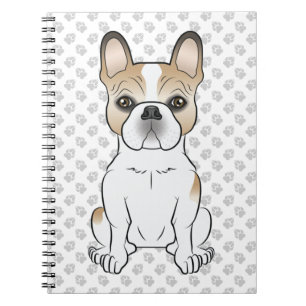 Fawn Piebald French Bulldog / Frenchie Cartoon Dog Notizblock