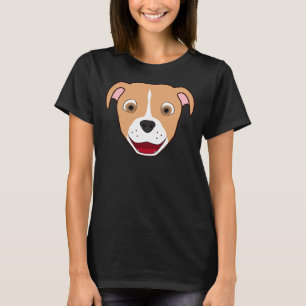 Fawn Pitbuls Gesicht mit Blaze T-Shirt
