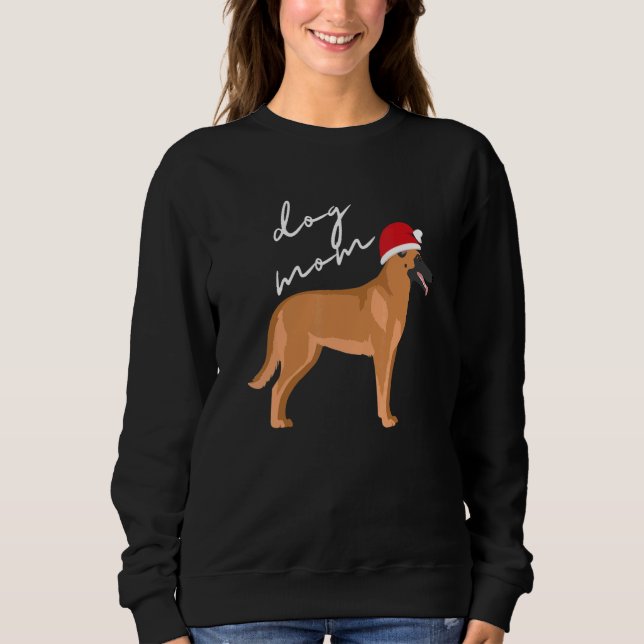 Fawn Sable Belgium Malinois Hund Mama Weihnachten Sweatshirt (Vorderseite)