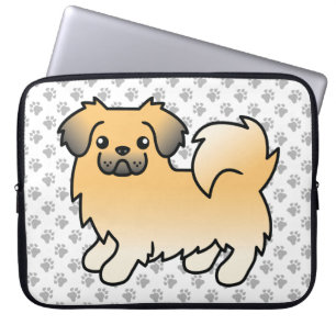Fawn Sable Tibetan Spaniel Niedlich Cartoon Dog & Laptopschutzhülle