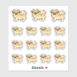 Fawn Sable Tibetan Spaniel Niedliche Cartoon Hunde Aufkleber