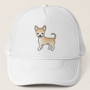 Fawn Smooth Coat Chihuahua Niedlich Cartoon Dog Truckerkappe