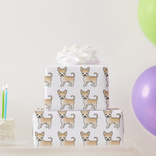 Fawn Smooth Coat Chihuahua Süßer Hund Muster Geschenkpapier