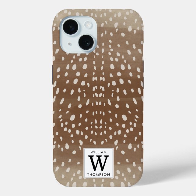 Fawn Spots Baby Deer Animal Print Monogram Case-Mate iPhone Hülle (Rückseite)