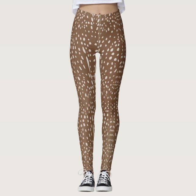 Fawn Spots Baby Deer Animal Print Muster Leggings (Vorderseite)