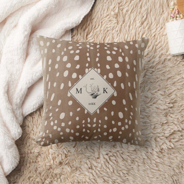 Fawn Spots Baby Deer Animal Print Muster Monogram Kissen (Decke)