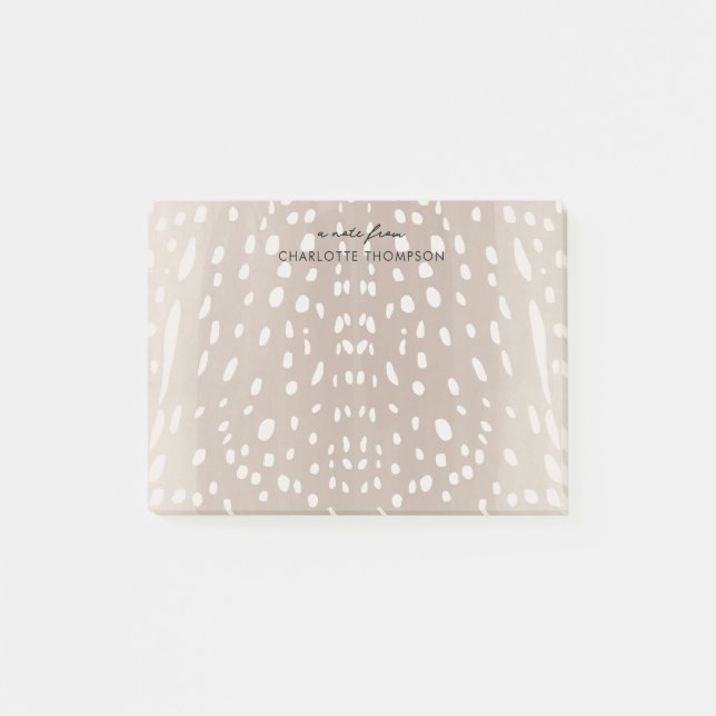 Fawn Spots Baby Deer Animal Print Personalisiert Post-it Klebezettel (Vorderseite)