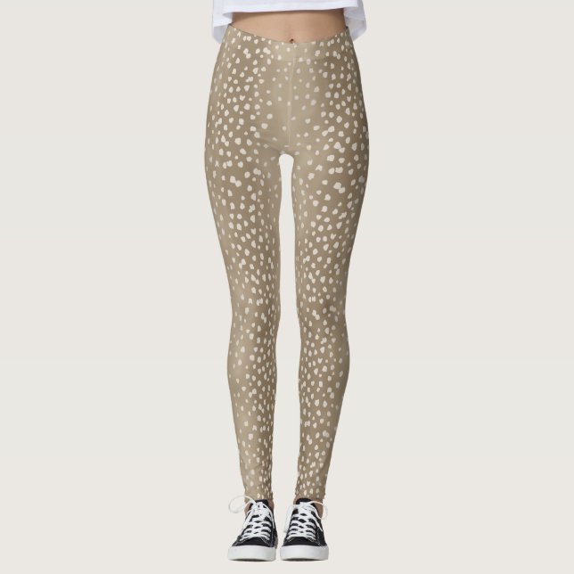 Fawn Spots Baby Deer Gemusterte Kostüme Leggings (Vorderseite)