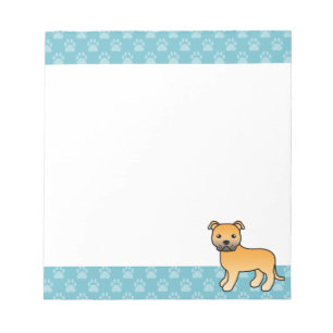 Fawn Staffordshire Bull Terrier Dog Illustration Notizblock
