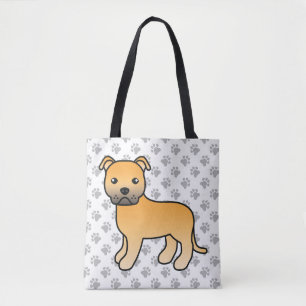 Fawn Staffordshire Bull Terrier Niedlich Cartoon D