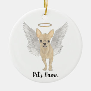 Fawn Tan Cream Chihuahua Beileid Memorial Keramik Ornament