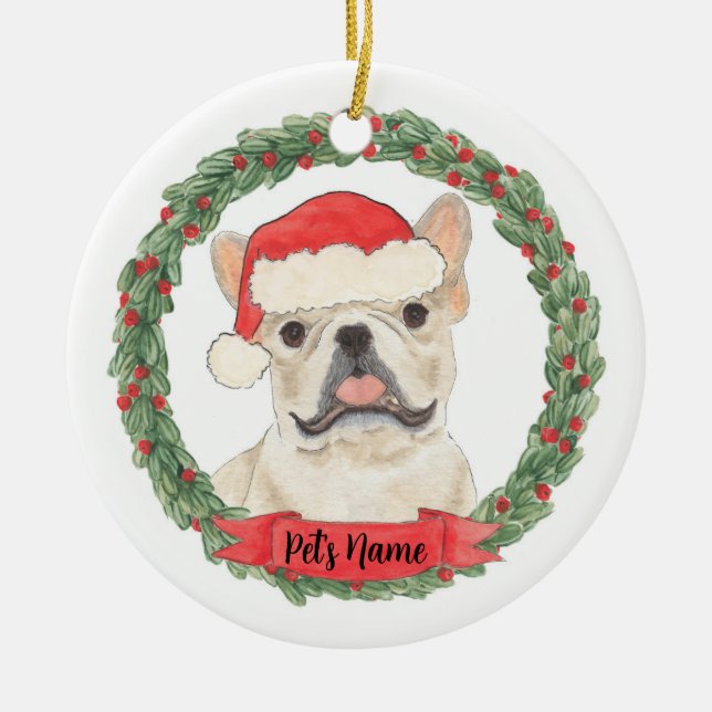 Fawn Tan Cream Frenchie French Bulldog Keramik Ornament (Vorne)