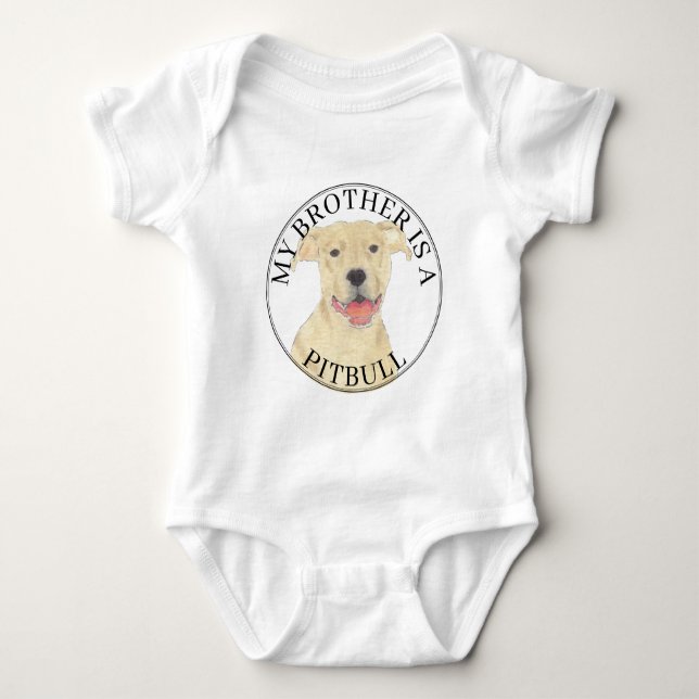 Fawn Tan Cream Pitbull Dog Baby Strampler (Vorderseite)