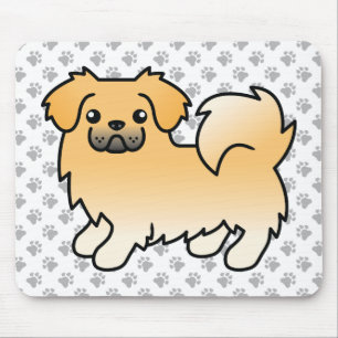 Fawn Tibetan Spanisch Niedlich Cartoon Dog & Paws Mousepad