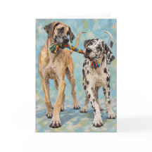 Fawn- und Harlekin-Doggen beim Fangenspielen