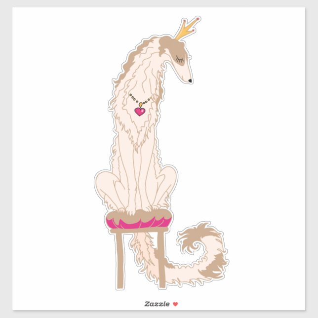 Fawn und Tan Royal Borzoi Die Vinyl Sticker (Blatt)