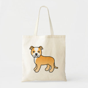 Fawn- und Weißer Staffordshire-Bullterrier-Hund Tragetasche