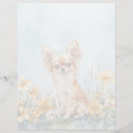 Fawn & White Chihuahua - 8,5" x 11" Stationery
