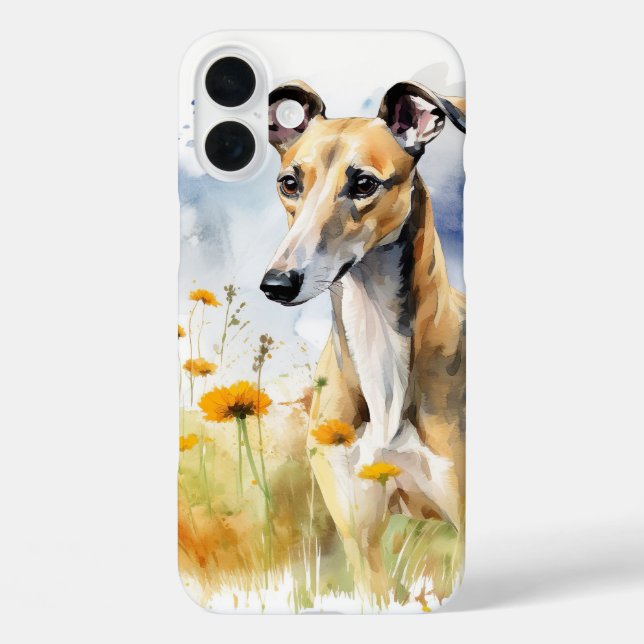 FAWN & WHITE GREYHOUND IM BEREICH WILDBLUME Case-Mate iPhone HÜLLE (Rückseite)
