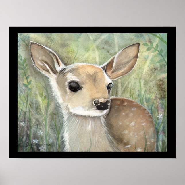 Fawn Wildlife Painting Poster (Vorne)