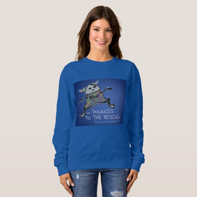FAXY SuperHero Blue Sky Pounce ©2020Annabelle Echo Sweatshirt (Vorne ganz)
