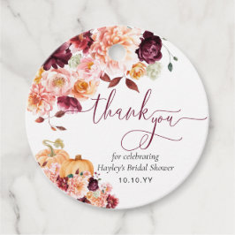 Faye Burgundy Herbst Floral Vielen Dank Geschenkanhänger