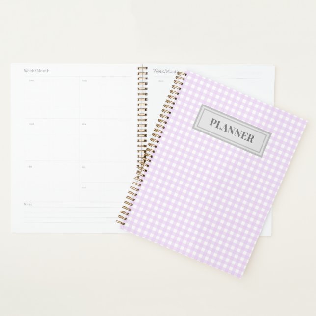 Faye & Lauren Pastel Lila Gingham Planner Planer (Anzeige)