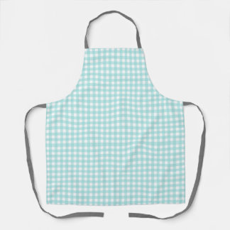 Faye und Lauren Aqua Blau Gingham 1 Schürze