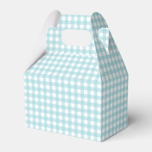 Faye und Lauren Aqua Blue Gingham Geschenkschachtel