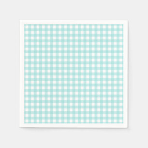 Faye und Lauren Aqua Blue Gingham Paper Serviette