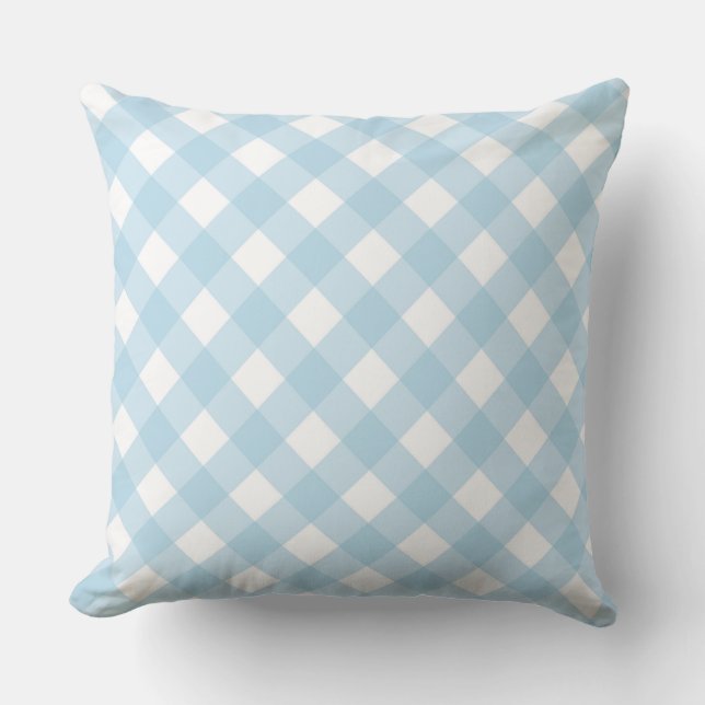 Faye und Lauren Blue Gingham Kissen (Vorderseite)