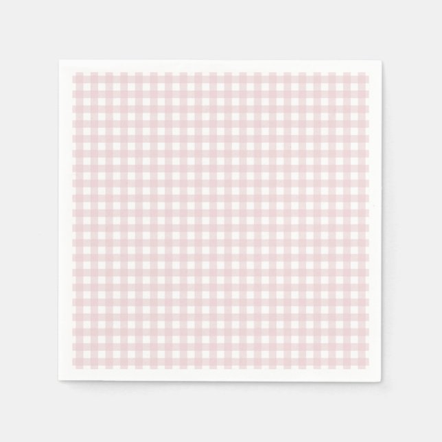 Faye und Lauren Blush Gingham Serviette (Vorderseite)