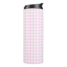 Faye und Lauren Bright Pink Gingham Thermosbecher