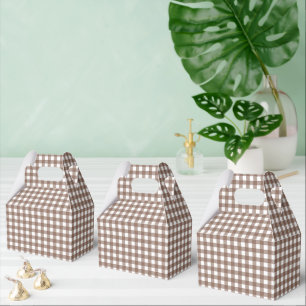 Faye und Lauren Brown Gingham Geschenkschachtel